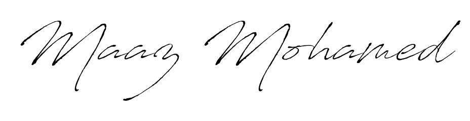 Create a beautiful signature design for name Maaz Mohamed. With this signature (Antro_Vectra) fonts, you can make a handwritten signature for free. Maaz Mohamed signature style 6 images and pictures png