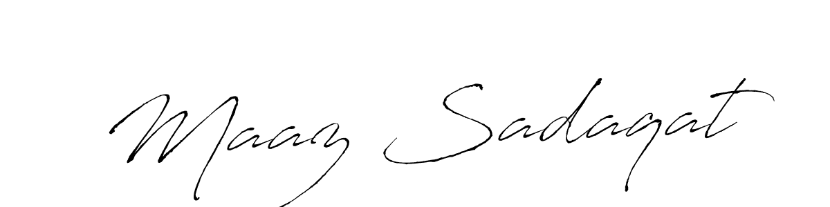 How to make Maaz Sadaqat signature? Antro_Vectra is a professional autograph style. Create handwritten signature for Maaz Sadaqat name. Maaz Sadaqat signature style 6 images and pictures png