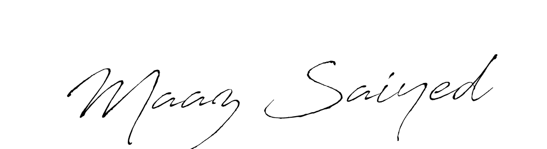 Maaz Saiyed stylish signature style. Best Handwritten Sign (Antro_Vectra) for my name. Handwritten Signature Collection Ideas for my name Maaz Saiyed. Maaz Saiyed signature style 6 images and pictures png