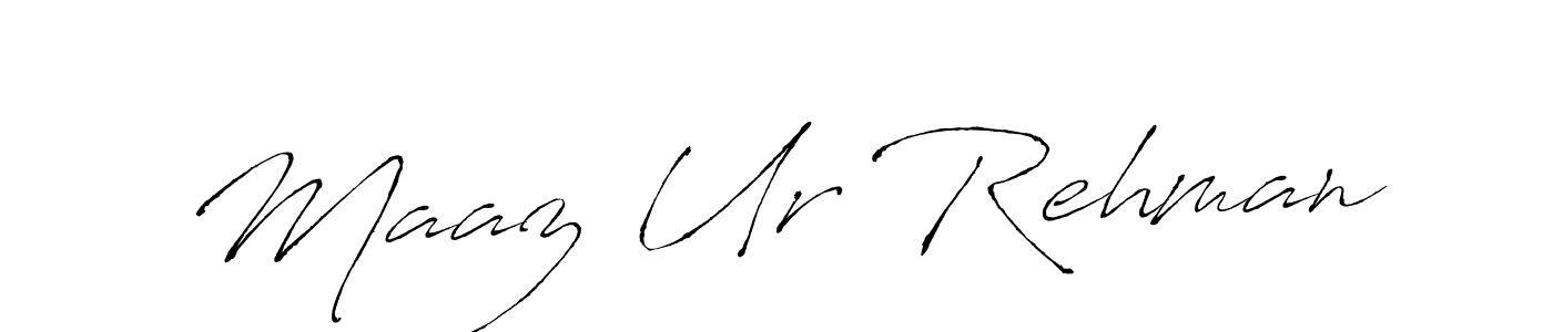 Make a beautiful signature design for name Maaz Ur Rehman. With this signature (Antro_Vectra) style, you can create a handwritten signature for free. Maaz Ur Rehman signature style 6 images and pictures png