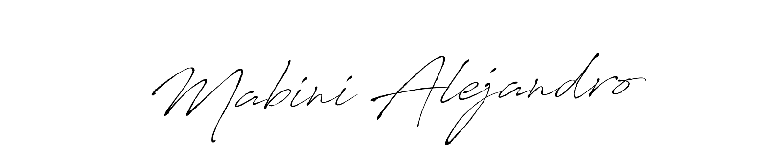 How to make Mabini Alejandro name signature. Use Antro_Vectra style for creating short signs online. This is the latest handwritten sign. Mabini Alejandro signature style 6 images and pictures png