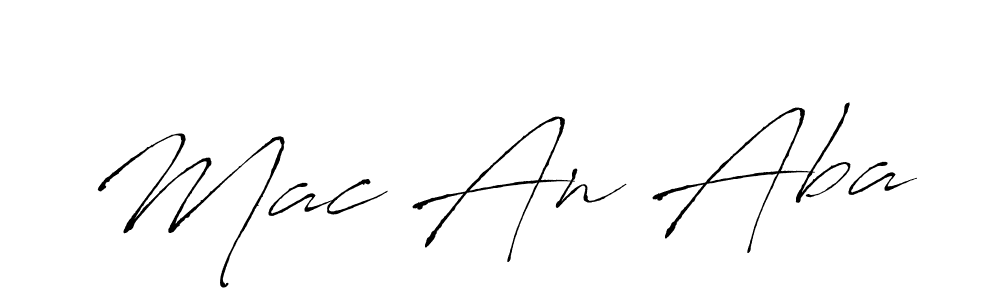 The best way (Antro_Vectra) to make a short signature is to pick only two or three words in your name. The name Mac An Aba include a total of six letters. For converting this name. Mac An Aba signature style 6 images and pictures png