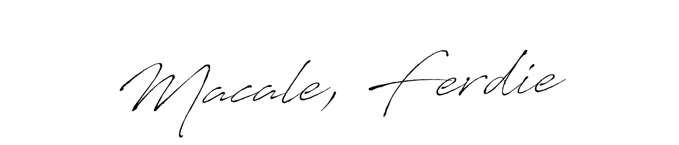 How to make Macale, Ferdie signature? Antro_Vectra is a professional autograph style. Create handwritten signature for Macale, Ferdie name. Macale, Ferdie signature style 6 images and pictures png