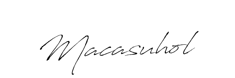 Make a beautiful signature design for name Macasuhol. With this signature (Antro_Vectra) style, you can create a handwritten signature for free. Macasuhol signature style 6 images and pictures png