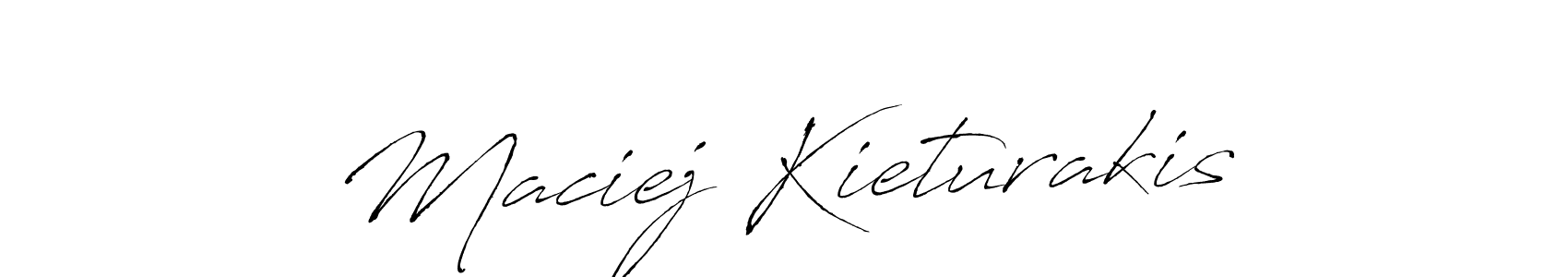 Antro_Vectra is a professional signature style that is perfect for those who want to add a touch of class to their signature. It is also a great choice for those who want to make their signature more unique. Get Maciej Kieturakis name to fancy signature for free. Maciej Kieturakis signature style 6 images and pictures png