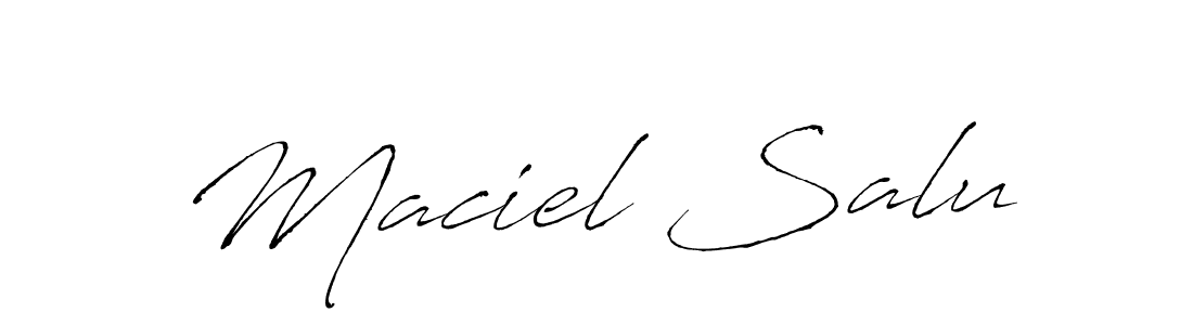 Make a beautiful signature design for name Maciel Salu. With this signature (Antro_Vectra) style, you can create a handwritten signature for free. Maciel Salu signature style 6 images and pictures png