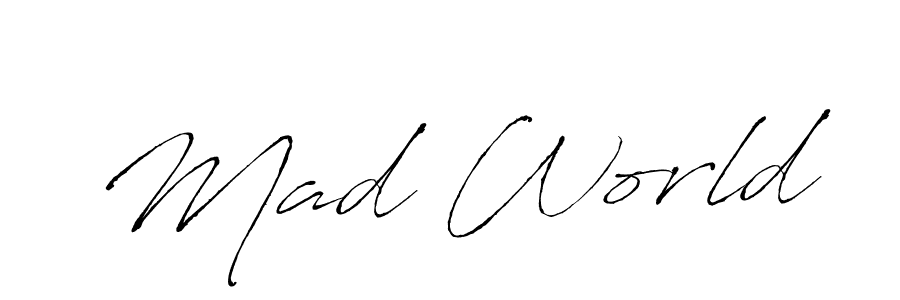 if you are searching for the best signature style for your name Mad World. so please give up your signature search. here we have designed multiple signature styles  using Antro_Vectra. Mad World signature style 6 images and pictures png