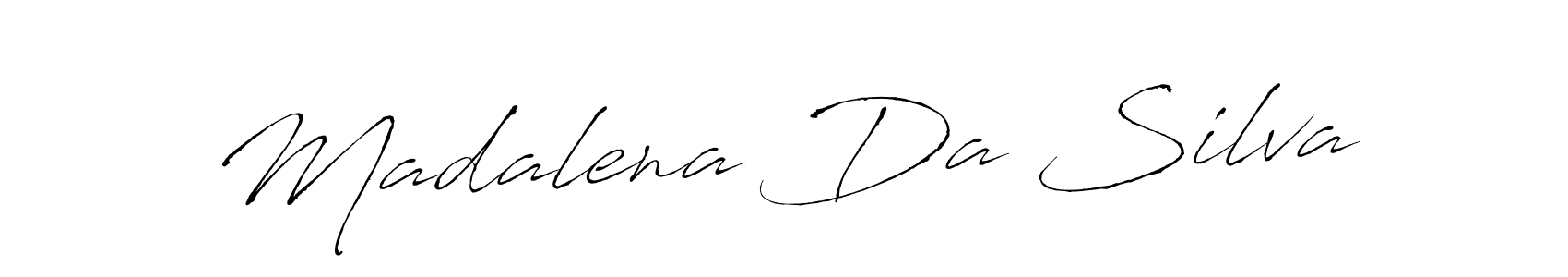 How to make Madalena Da Silva name signature. Use Antro_Vectra style for creating short signs online. This is the latest handwritten sign. Madalena Da Silva signature style 6 images and pictures png