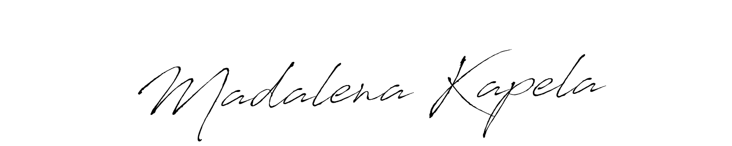 Madalena Kapela stylish signature style. Best Handwritten Sign (Antro_Vectra) for my name. Handwritten Signature Collection Ideas for my name Madalena Kapela. Madalena Kapela signature style 6 images and pictures png