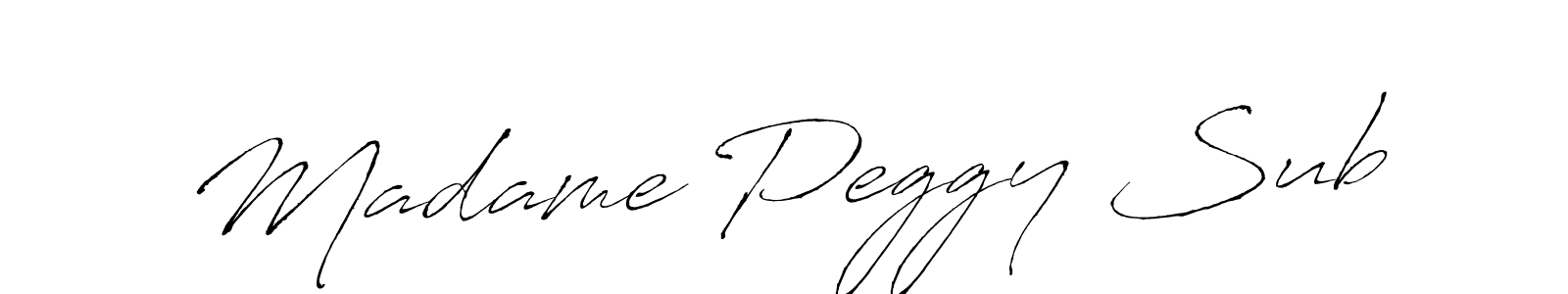 How to make Madame Peggy Sub signature? Antro_Vectra is a professional autograph style. Create handwritten signature for Madame Peggy Sub name. Madame Peggy Sub signature style 6 images and pictures png