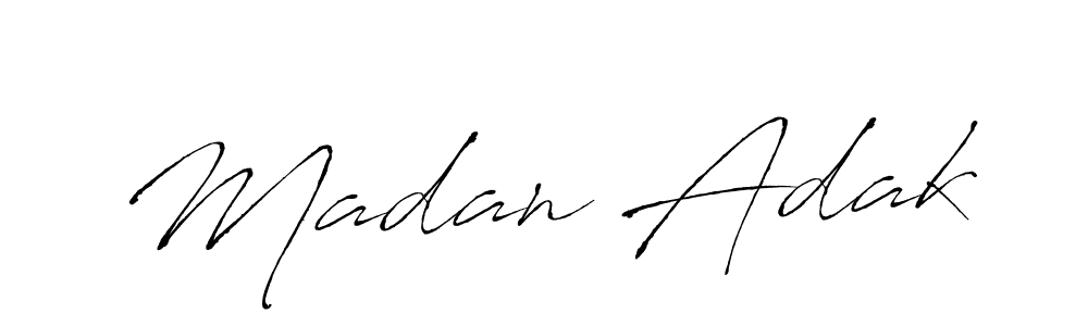 This is the best signature style for the Madan Adak name. Also you like these signature font (Antro_Vectra). Mix name signature. Madan Adak signature style 6 images and pictures png