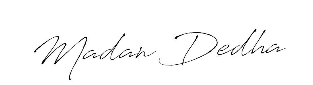 Make a beautiful signature design for name Madan Dedha. With this signature (Antro_Vectra) style, you can create a handwritten signature for free. Madan Dedha signature style 6 images and pictures png