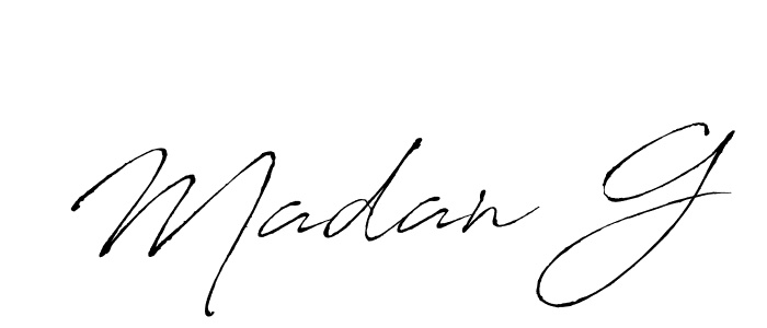 The best way (Antro_Vectra) to make a short signature is to pick only two or three words in your name. The name Madan G include a total of six letters. For converting this name. Madan G signature style 6 images and pictures png