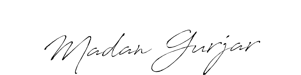 Create a beautiful signature design for name Madan Gurjar. With this signature (Antro_Vectra) fonts, you can make a handwritten signature for free. Madan Gurjar signature style 6 images and pictures png