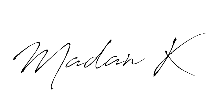 How to make Madan K signature? Antro_Vectra is a professional autograph style. Create handwritten signature for Madan K name. Madan K signature style 6 images and pictures png