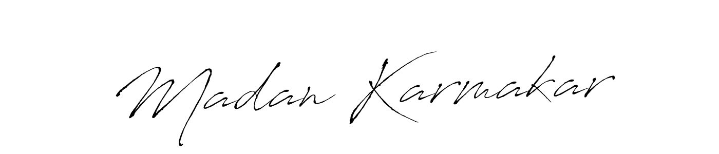 Make a beautiful signature design for name Madan Karmakar. With this signature (Antro_Vectra) style, you can create a handwritten signature for free. Madan Karmakar signature style 6 images and pictures png