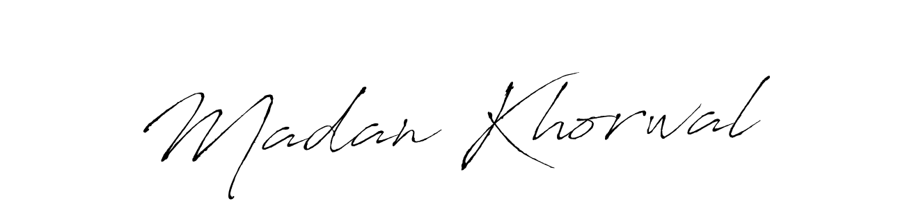 How to make Madan Khorwal name signature. Use Antro_Vectra style for creating short signs online. This is the latest handwritten sign. Madan Khorwal signature style 6 images and pictures png