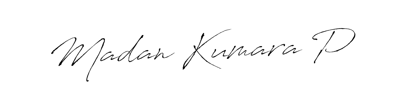 Create a beautiful signature design for name Madan Kumara P. With this signature (Antro_Vectra) fonts, you can make a handwritten signature for free. Madan Kumara P signature style 6 images and pictures png