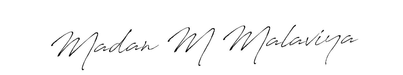 Make a beautiful signature design for name Madan M Malaviya. With this signature (Antro_Vectra) style, you can create a handwritten signature for free. Madan M Malaviya signature style 6 images and pictures png