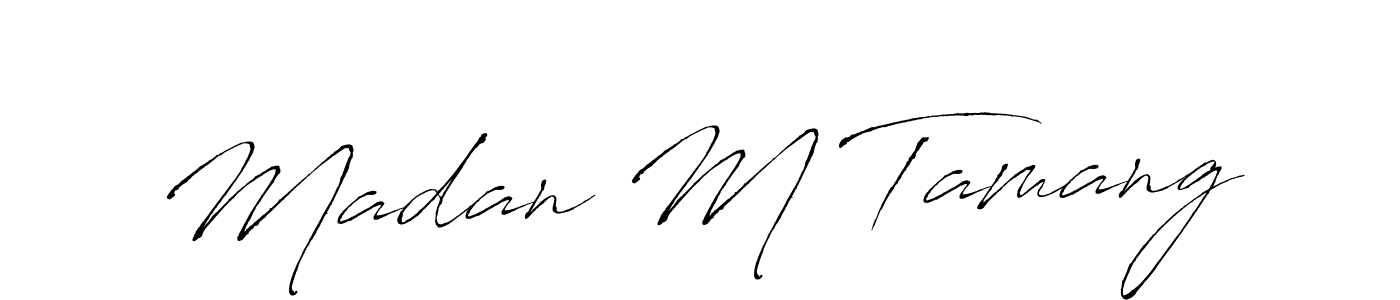 How to make Madan M Tamang signature? Antro_Vectra is a professional autograph style. Create handwritten signature for Madan M Tamang name. Madan M Tamang signature style 6 images and pictures png