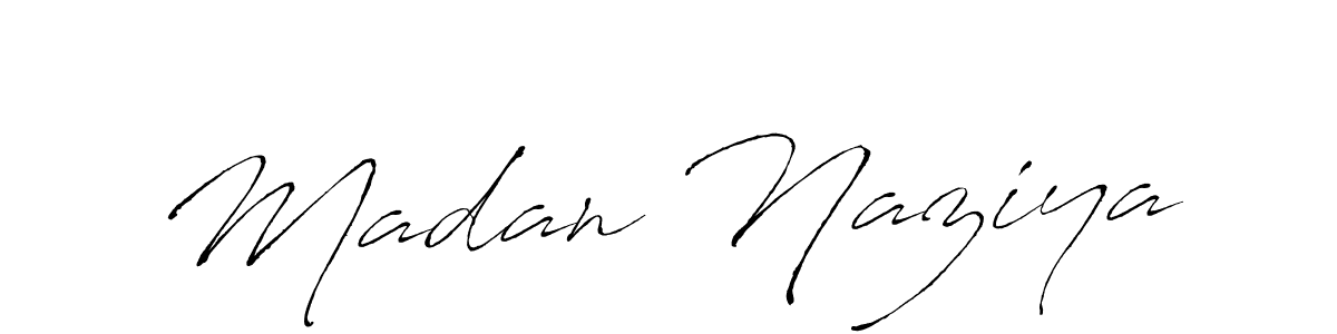 Use a signature maker to create a handwritten signature online. With this signature software, you can design (Antro_Vectra) your own signature for name Madan Naziya. Madan Naziya signature style 6 images and pictures png