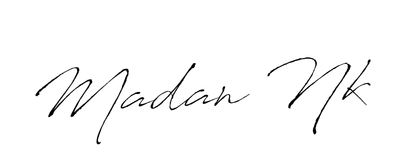 How to make Madan Nk name signature. Use Antro_Vectra style for creating short signs online. This is the latest handwritten sign. Madan Nk signature style 6 images and pictures png