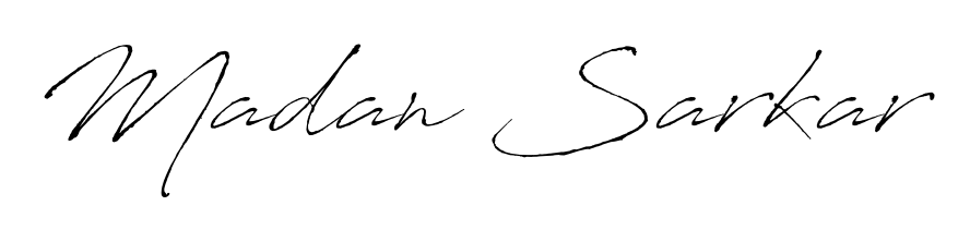 The Antro_Vectra handwriting style adds charm and authenticity to name Madan Sarkar. A wonderful choice for personal thank-you notes. Madan Sarkar signature style 6 images and pictures png