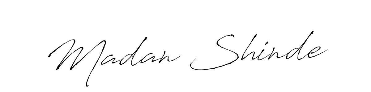 Make a beautiful signature design for name Madan Shinde. With this signature (Antro_Vectra) style, you can create a handwritten signature for free. Madan Shinde signature style 6 images and pictures png
