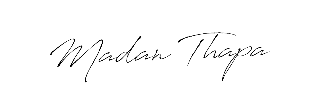 How to make Madan Thapa name signature. Use Antro_Vectra style for creating short signs online. This is the latest handwritten sign. Madan Thapa signature style 6 images and pictures png