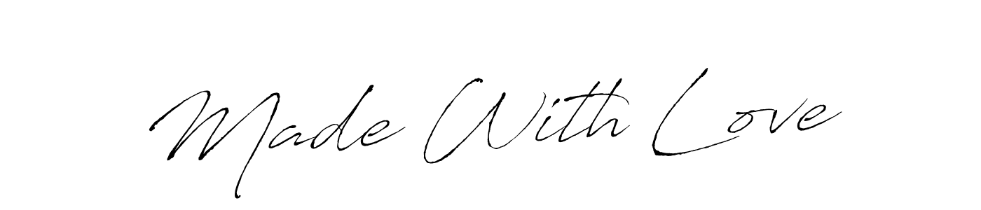 How to make Made With Love signature? Antro_Vectra is a professional autograph style. Create handwritten signature for Made With Love name. Made With Love signature style 6 images and pictures png