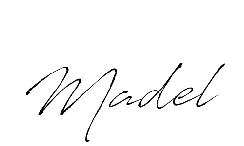 Design your own signature with our free online signature maker. With this signature software, you can create a handwritten (Antro_Vectra) signature for name Madel. Madel signature style 6 images and pictures png