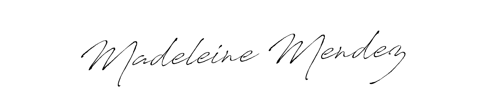 How to make Madeleine Mendez name signature. Use Antro_Vectra style for creating short signs online. This is the latest handwritten sign. Madeleine Mendez signature style 6 images and pictures png