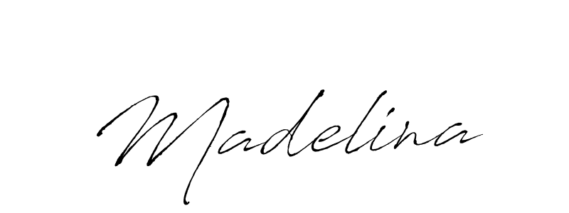 Use a signature maker to create a handwritten signature online. With this signature software, you can design (Antro_Vectra) your own signature for name Madelina. Madelina signature style 6 images and pictures png