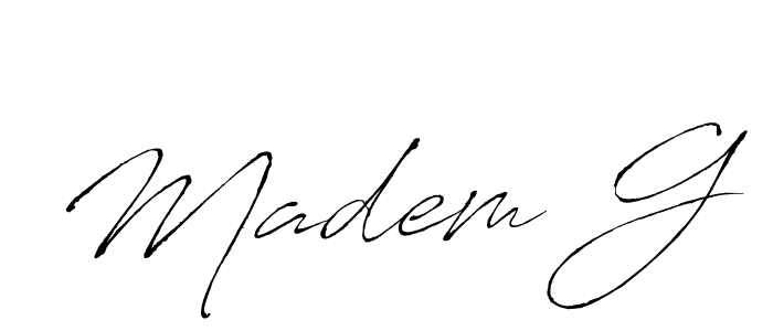 Design your own signature with our free online signature maker. With this signature software, you can create a handwritten (Antro_Vectra) signature for name Madem G. Madem G signature style 6 images and pictures png