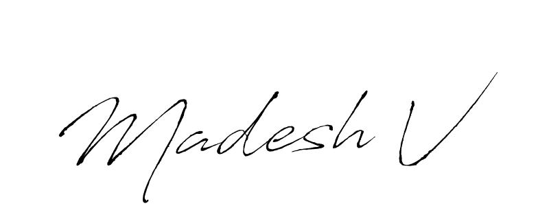 How to make Madesh V signature? Antro_Vectra is a professional autograph style. Create handwritten signature for Madesh V name. Madesh V signature style 6 images and pictures png