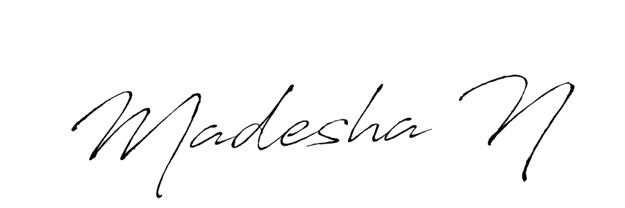 Use a signature maker to create a handwritten signature online. With this signature software, you can design (Antro_Vectra) your own signature for name Madesha N. Madesha N signature style 6 images and pictures png