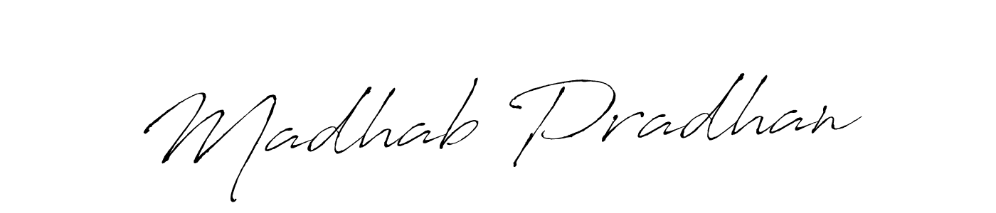 How to make Madhab Pradhan name signature. Use Antro_Vectra style for creating short signs online. This is the latest handwritten sign. Madhab Pradhan signature style 6 images and pictures png