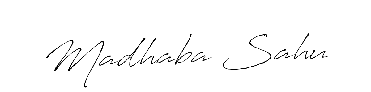 if you are searching for the best signature style for your name Madhaba Sahu. so please give up your signature search. here we have designed multiple signature styles  using Antro_Vectra. Madhaba Sahu signature style 6 images and pictures png