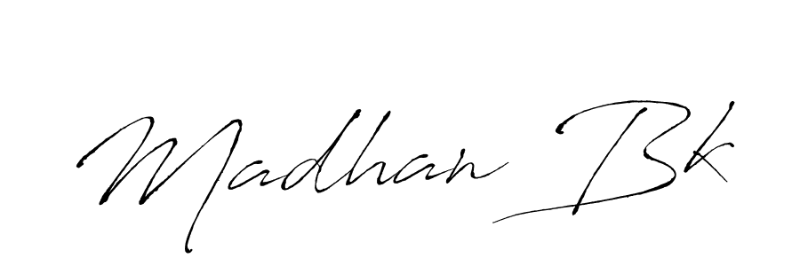 Create a beautiful signature design for name Madhan Bk. With this signature (Antro_Vectra) fonts, you can make a handwritten signature for free. Madhan Bk signature style 6 images and pictures png