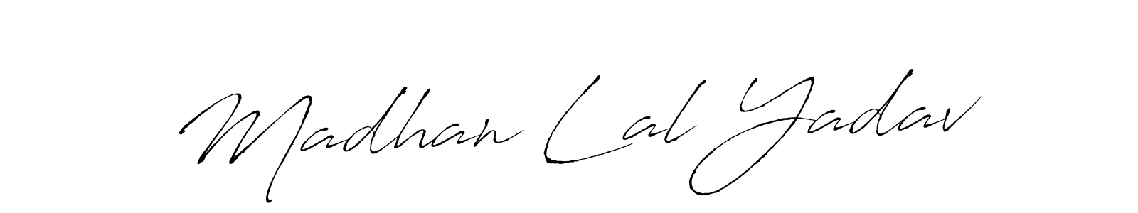 Design your own signature with our free online signature maker. With this signature software, you can create a handwritten (Antro_Vectra) signature for name Madhan Lal Yadav. Madhan Lal Yadav signature style 6 images and pictures png
