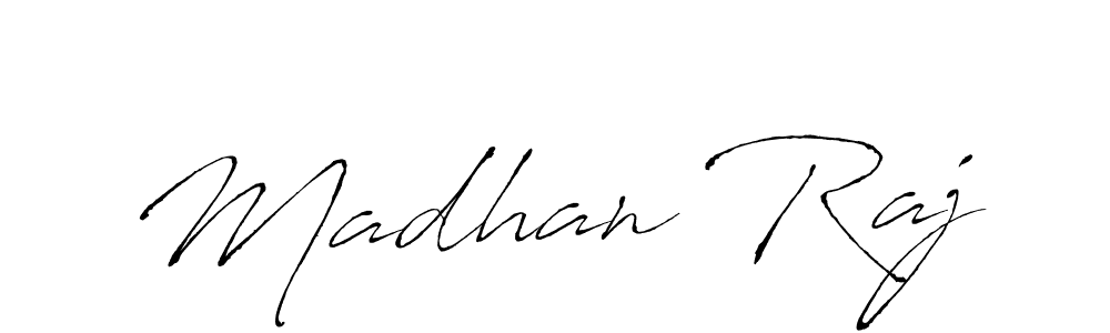 How to make Madhan Raj name signature. Use Antro_Vectra style for creating short signs online. This is the latest handwritten sign. Madhan Raj signature style 6 images and pictures png