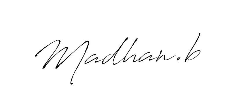 Use a signature maker to create a handwritten signature online. With this signature software, you can design (Antro_Vectra) your own signature for name Madhan.b. Madhan.b signature style 6 images and pictures png