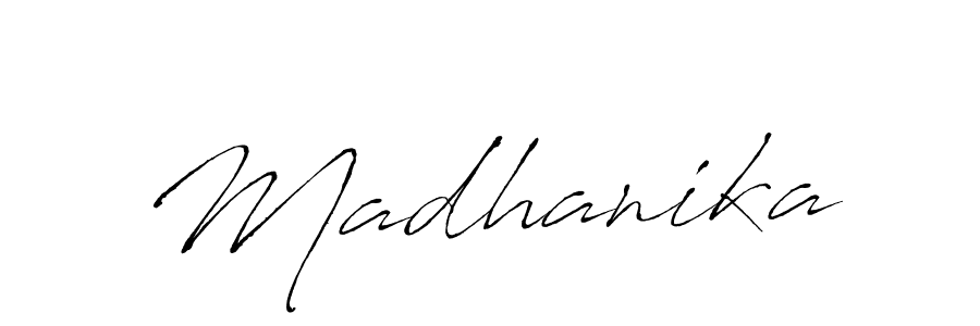 Create a beautiful signature design for name Madhanika. With this signature (Antro_Vectra) fonts, you can make a handwritten signature for free. Madhanika signature style 6 images and pictures png