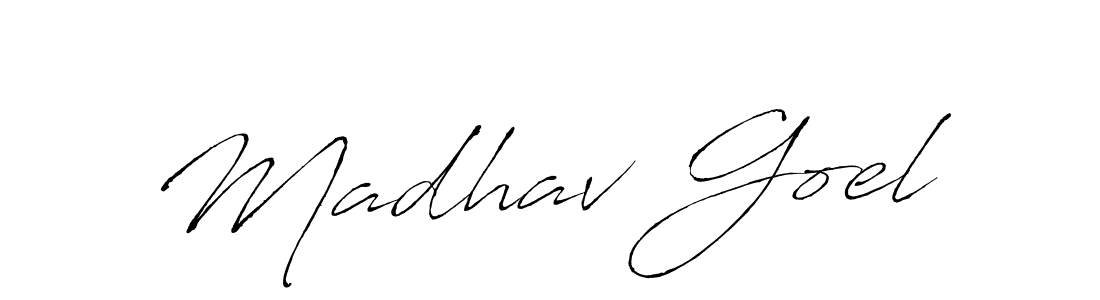 Design your own signature with our free online signature maker. With this signature software, you can create a handwritten (Antro_Vectra) signature for name Madhav Goel. Madhav Goel signature style 6 images and pictures png