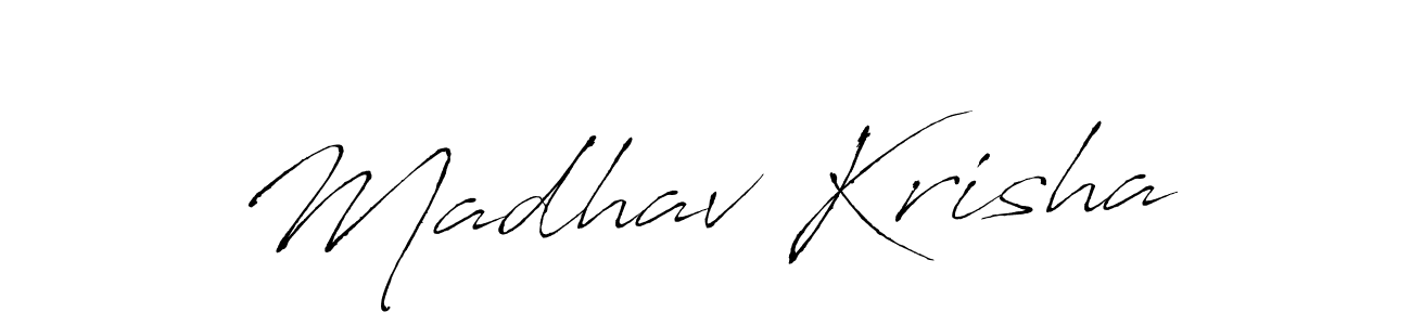 It looks lik you need a new signature style for name Madhav Krisha. Design unique handwritten (Antro_Vectra) signature with our free signature maker in just a few clicks. Madhav Krisha signature style 6 images and pictures png