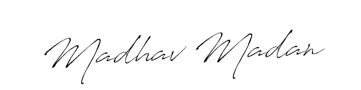 Similarly Antro_Vectra is the best handwritten signature design. Signature creator online .You can use it as an online autograph creator for name Madhav Madan. Madhav Madan signature style 6 images and pictures png