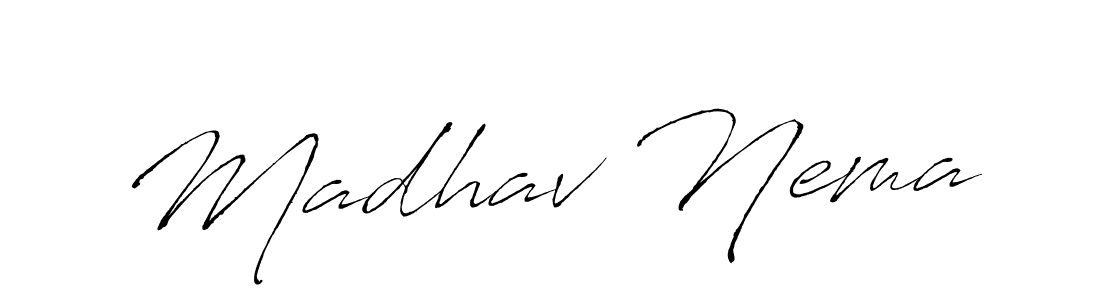 You should practise on your own different ways (Antro_Vectra) to write your name (Madhav Nema) in signature. don't let someone else do it for you. Madhav Nema signature style 6 images and pictures png