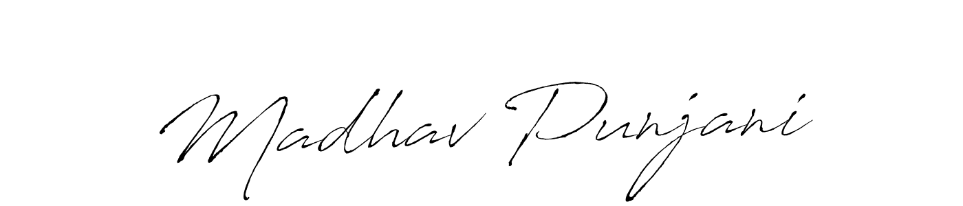 if you are searching for the best signature style for your name Madhav Punjani. so please give up your signature search. here we have designed multiple signature styles  using Antro_Vectra. Madhav Punjani signature style 6 images and pictures png