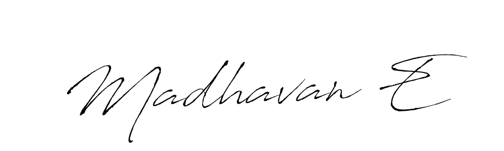 Also we have Madhavan E name is the best signature style. Create professional handwritten signature collection using Antro_Vectra autograph style. Madhavan E signature style 6 images and pictures png