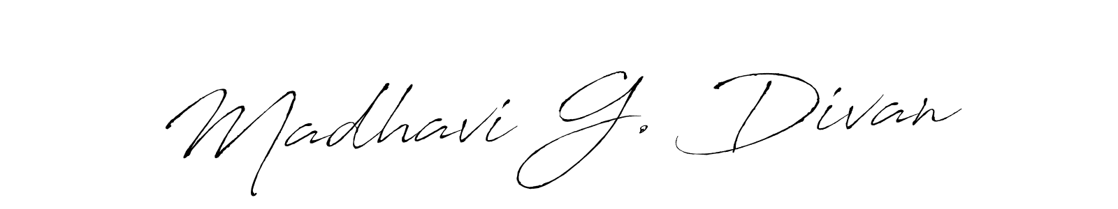 Make a beautiful signature design for name Madhavi G. Divan. With this signature (Antro_Vectra) style, you can create a handwritten signature for free. Madhavi G. Divan signature style 6 images and pictures png